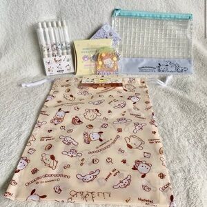 Pochacco Sanrio Character Bundle #7 - Drawstring Bag, Pouch, Keychain, Pens